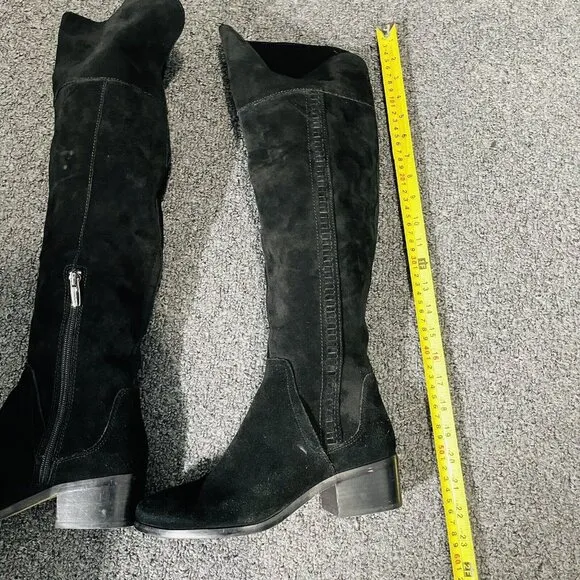 Vince Camuto Boots Womens Size 7 Black Tall Over the Knee Kochelda Suede Stretch