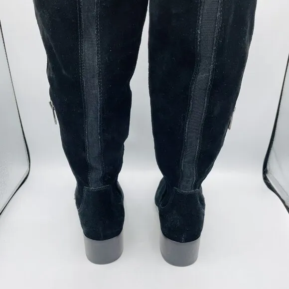 Vince Camuto Boots Womens Size 7 Black Tall Over the Knee Kochelda Suede Stretch