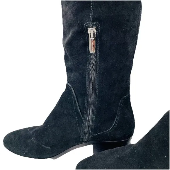 Vince Camuto Boots Womens Size 7 Black Tall Over the Knee Kochelda Suede Stretch