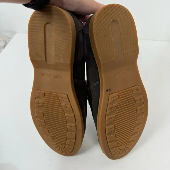 Vince Camuto Brown Leather Suede Mens Slip On Loafers