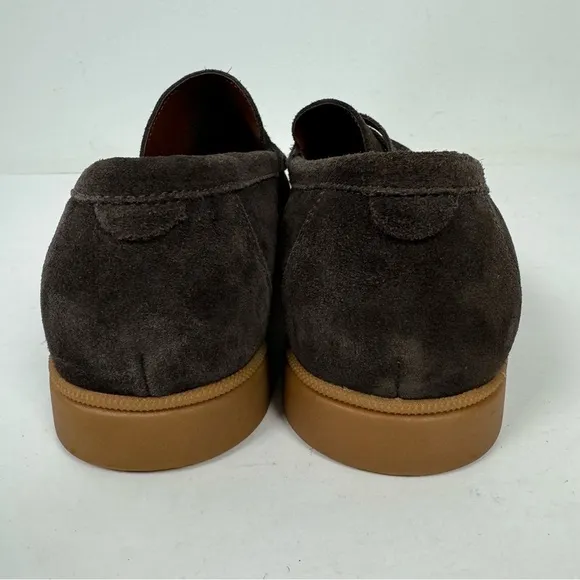 Vince Camuto Brown Leather Suede Mens Slip On Loafers