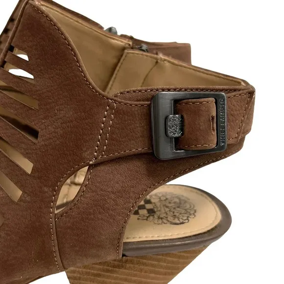 Vince Camuto Eliana Sandals Brown Leather Casual Bohemian Chic Strappy Size 9