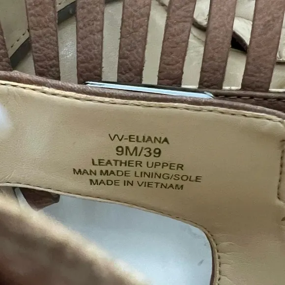 Vince Camuto Eliana Sandals Brown Leather Casual Bohemian Chic Strappy Size 9