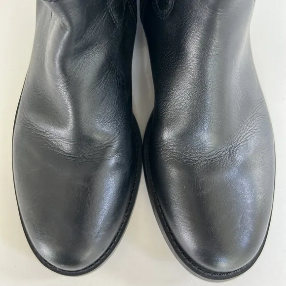 Vince Camuto Faya Black Quilted Leather Riding Knee High Boots Like New 6