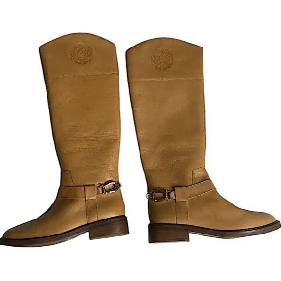 Vince Camuto New Amanyir Leather Riding Boots 6.5 M Cowgirl Western Wide Calf