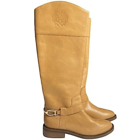 Vince Camuto New Amanyir Leather Riding Boots 6.5 M Cowgirl Western Wide Calf