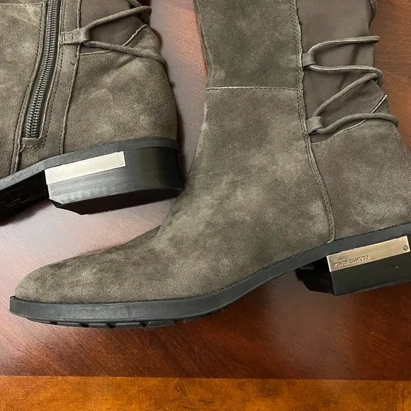 Vince Camuto parle Suede Lace Detail stretch Block Heel over the Knee Boots 8.5M