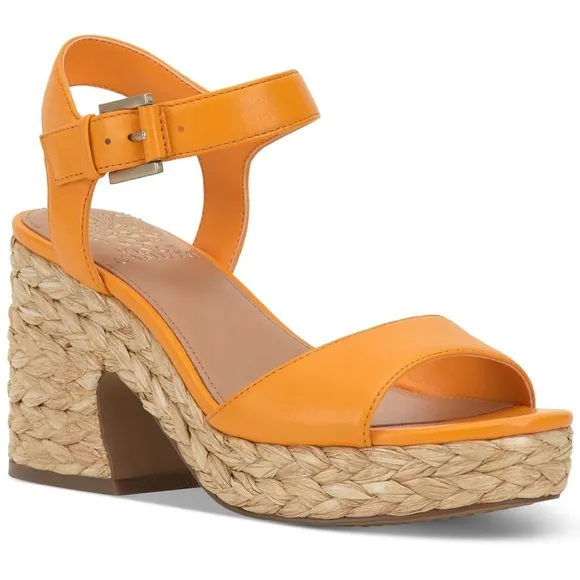 Vince Camuto Ranneli Strappy Espadrille Platform Sandals In Orange Size