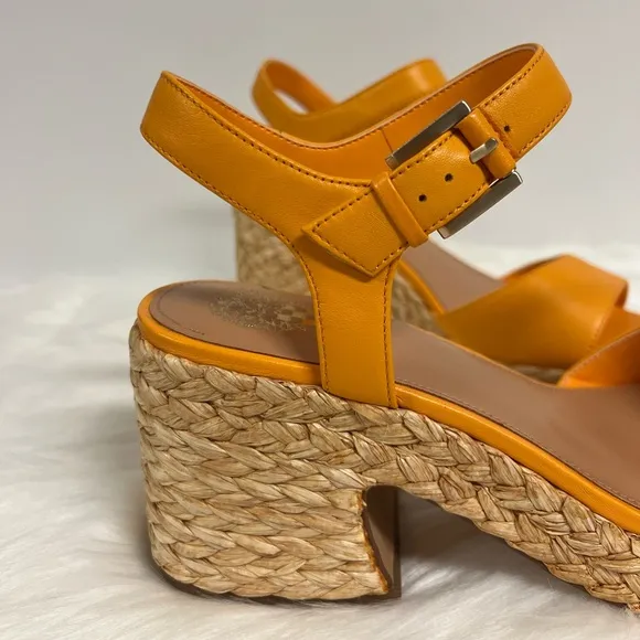 Vince Camuto Ranneli Strappy Espadrille Platform Sandals In Orange Size