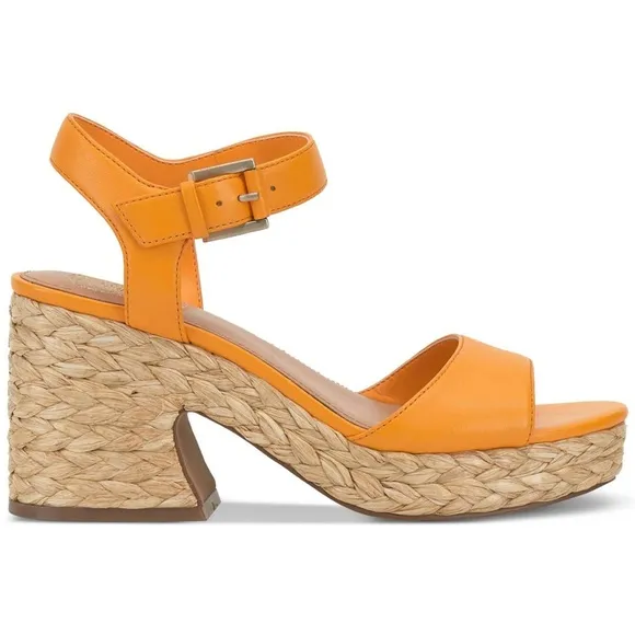 Vince Camuto Ranneli Strappy Espadrille Platform Sandals In Orange Size