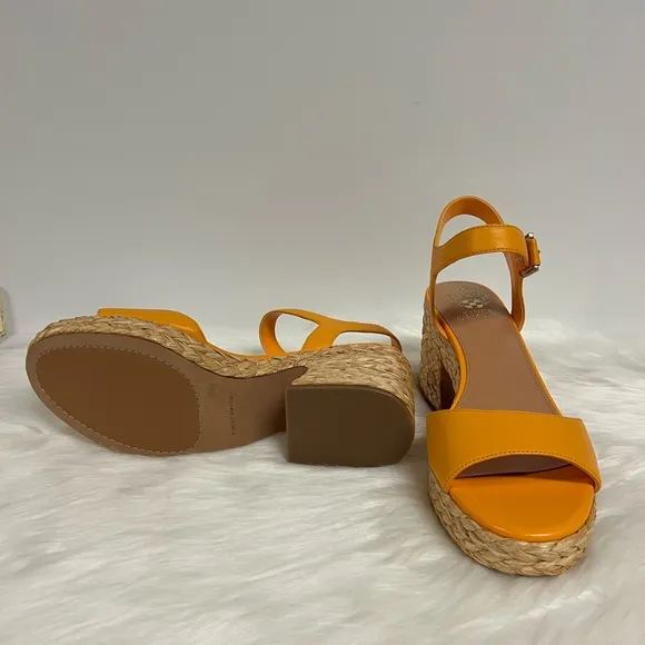 Vince Camuto Ranneli Strappy Espadrille Platform Sandals In Orange Size