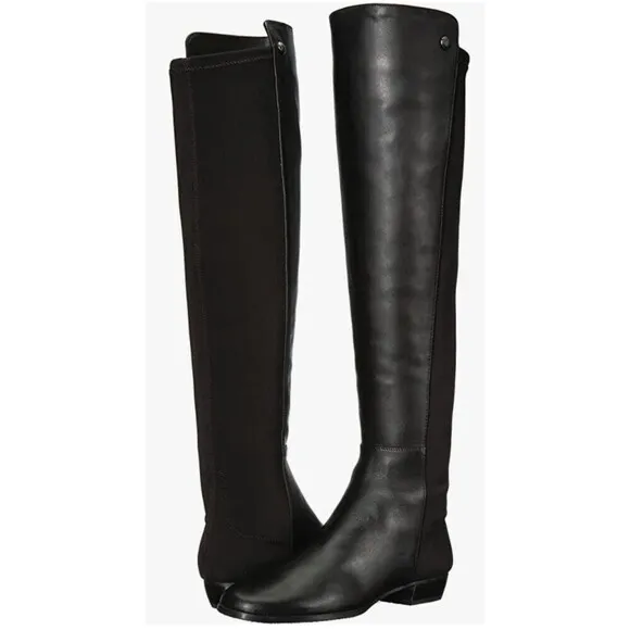 Vince Camuto Women's Karita Over the Knee Riding Leather Boots Black 6.5 NWOT