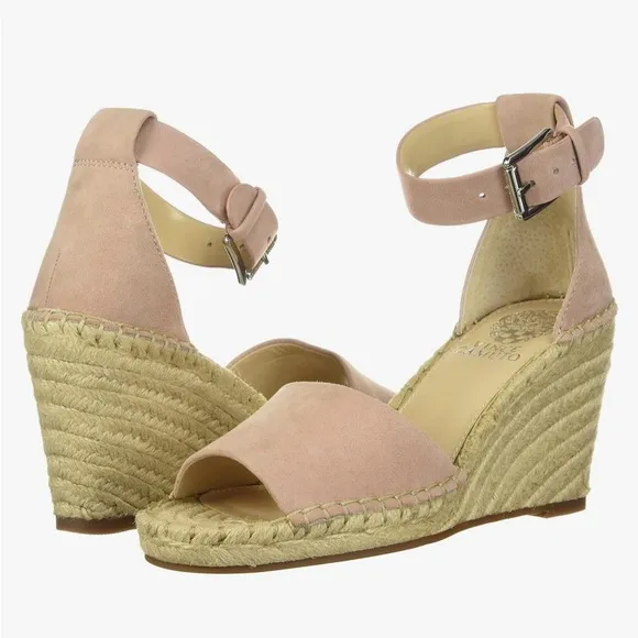 VINCE CAMUTO  Women's Pink Suede Wedges Size 8M! Originally $110! LIKE NEW!