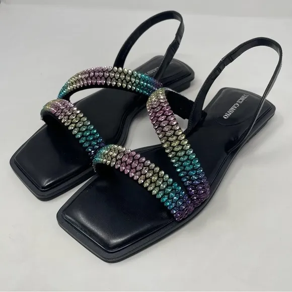 Vince Camuto Womens Prizza Embellished Slingback Strappy Sandals Shoes NWT