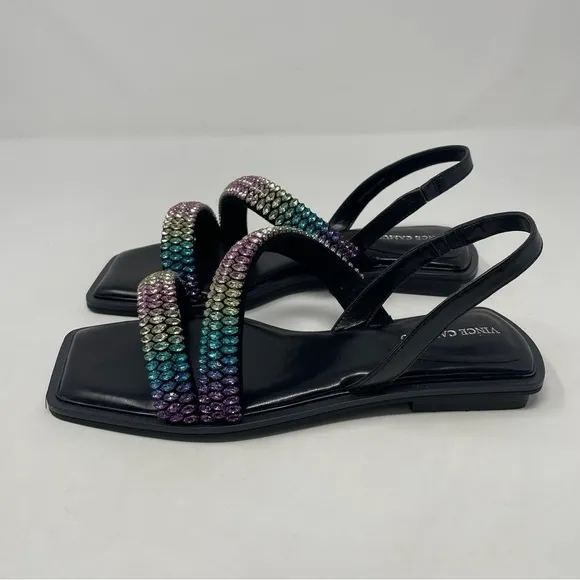 Vince Camuto Womens Prizza Embellished Slingback Strappy Sandals Shoes NWT