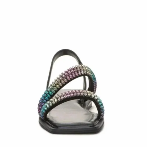 Vince Camuto Womens Prizza Embellished Slingback Strappy Sandals Shoes NWT