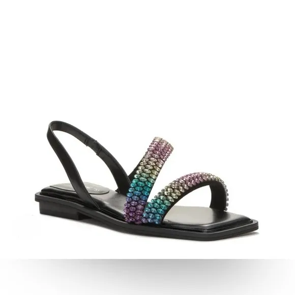 Vince Camuto Womens Prizza Embellished Slingback Strappy Sandals Shoes NWT