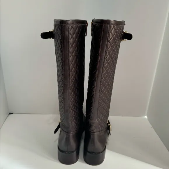 Vince Camuto Womens Wenters Quilted Leather Riding Boots Brown size 8