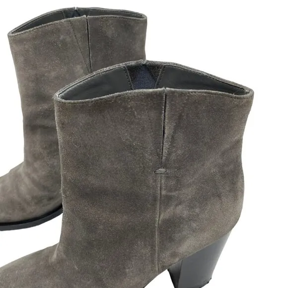 VINCE Erving Western Ankle Suede Booties Size 6.5 in Grey