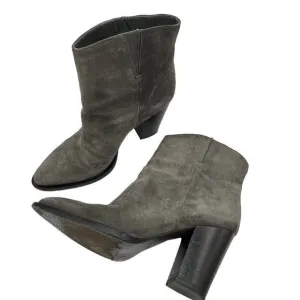 VINCE Erving Western Ankle Suede Booties Size 6.5 in Grey