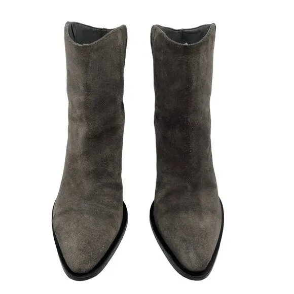VINCE Erving Western Ankle Suede Booties Size 6.5 in Grey
