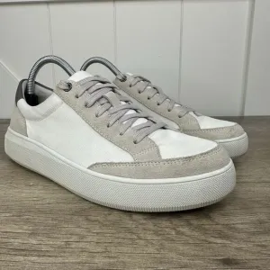 Vince Men's Dawson‎ Canvas Leather Low-Top White Sneakers Size 8 / 41