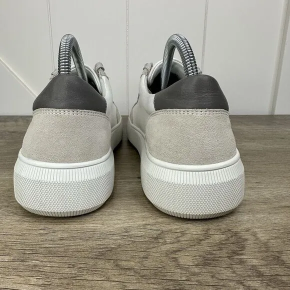 Vince Men's Dawson‎ Canvas Leather Low-Top White Sneakers Size 8 / 41
