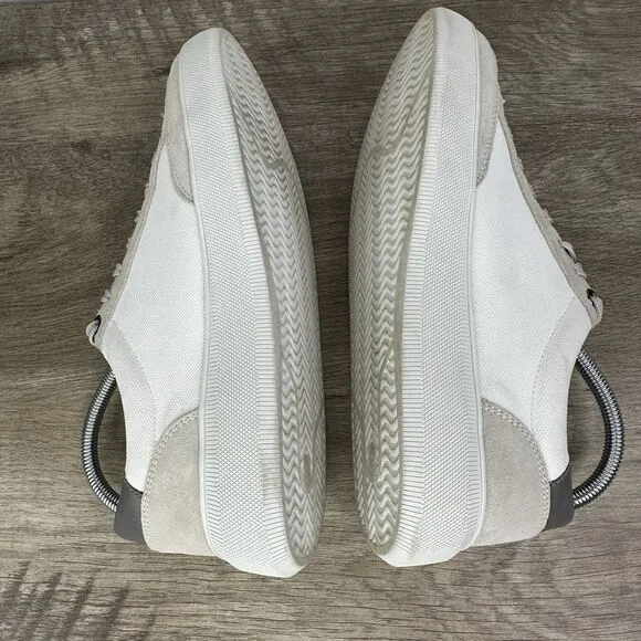 Vince Men's Dawson‎ Canvas Leather Low-Top White Sneakers Size 8 / 41