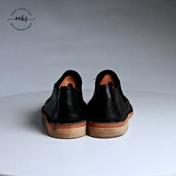 Vince Mia Leather Slip On Loafers Black Women 7.5
