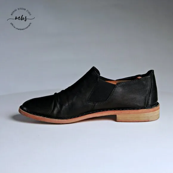 Vince Mia Leather Slip On Loafers Black Women 7.5