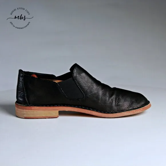 Vince Mia Leather Slip On Loafers Black Women 7.5