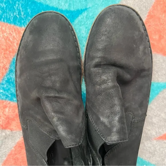 Vince Mia Slip-On Loafers- Black Nubuck Leather- Slouchy- Size 8