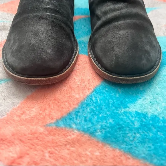 Vince Mia Slip-On Loafers- Black Nubuck Leather- Slouchy- Size 8