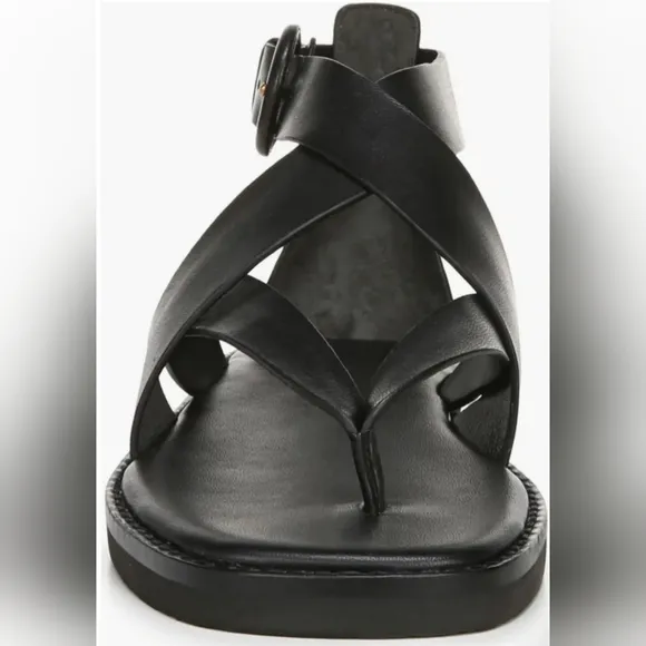 Vince Morris Women's Black Soft Leather Strappy Sandals US 9