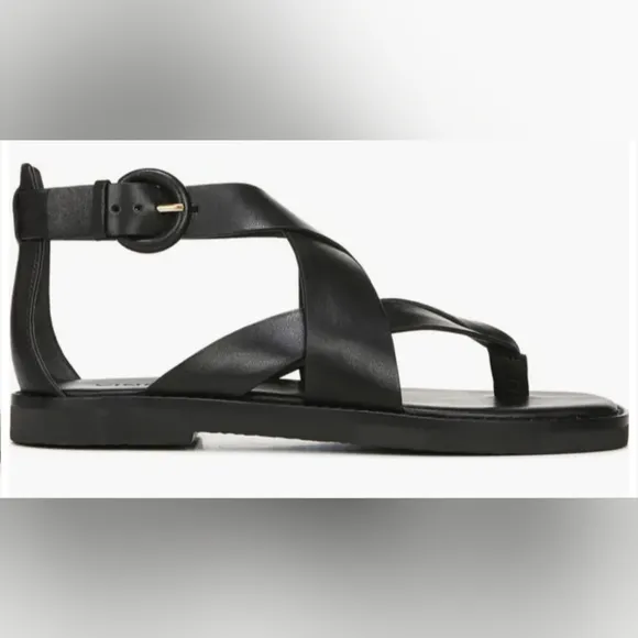 Vince Morris Women's Black Soft Leather Strappy Sandals US 9