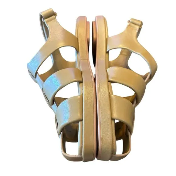 Vince Rava Strappy Fisherman Leather Sandals Minimal Sophisticated Tan NEW 10