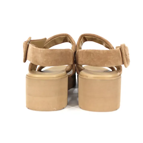 Vince Skylar Suede Slingback Sandal NEW Dune Leather Platform Wedge Sandals 8
