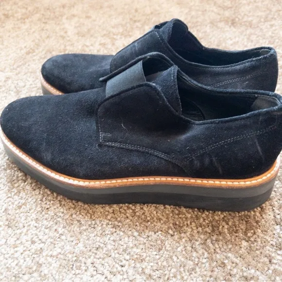 Vince Suede Platform Slip On Loafers