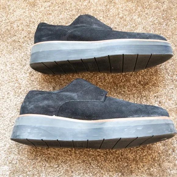 Vince Suede Platform Slip On Loafers