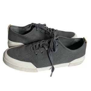 VINCE Victor Graphite Sneakers Grey Canvas White Rubber Mens Size 10