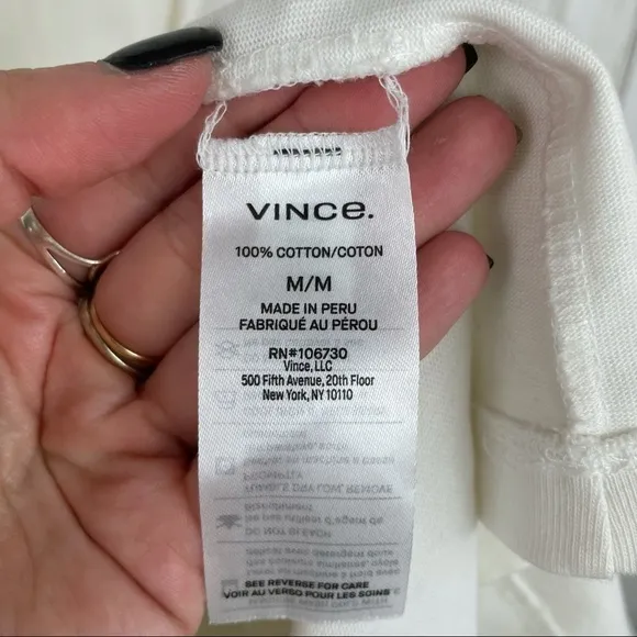 Vince white t shirt tie dress medium