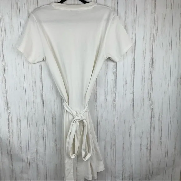 Vince white t shirt tie dress medium