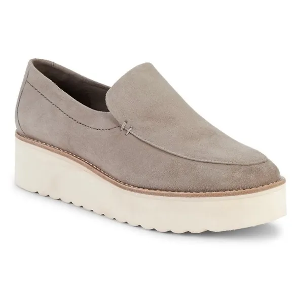 VINCE Zeta Slip On Platform Loafers Taupe Size 9.5
