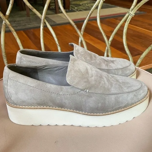 VINCE Zeta Slip On Platform Loafers Taupe Size 9.5