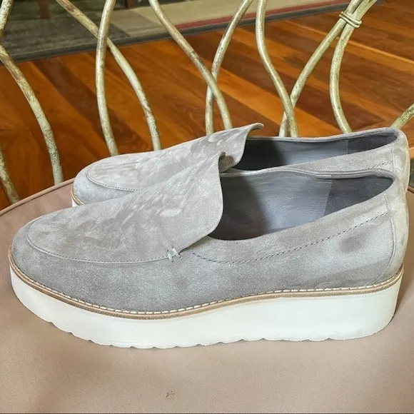 VINCE Zeta Slip On Platform Loafers Taupe Size 9.5