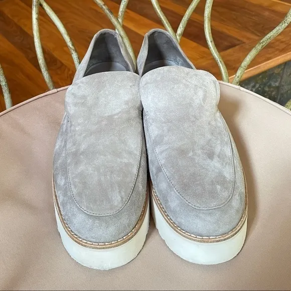 VINCE Zeta Slip On Platform Loafers Taupe Size 9.5