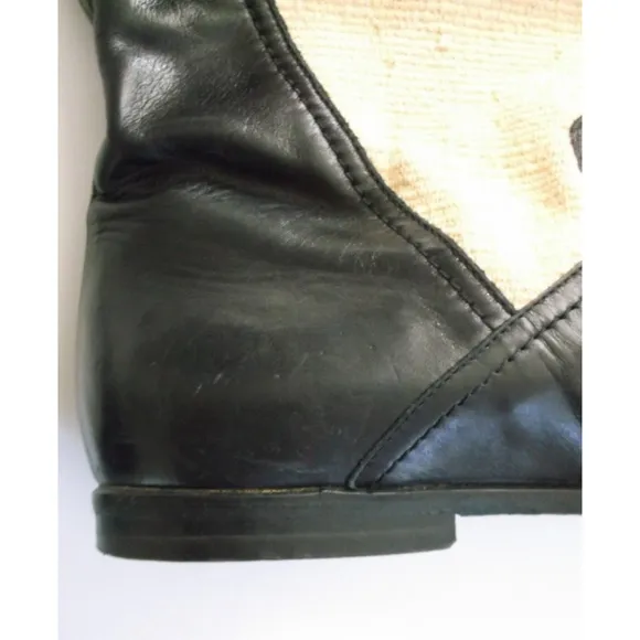 Vintage 1970s southwestern blanket &amp; leather boots
