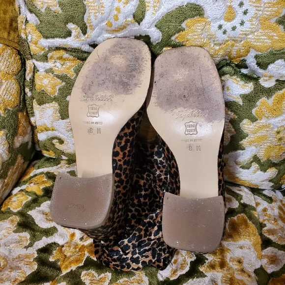 Vintage 90s Leopard Cheetah Stretch Boot Square toe