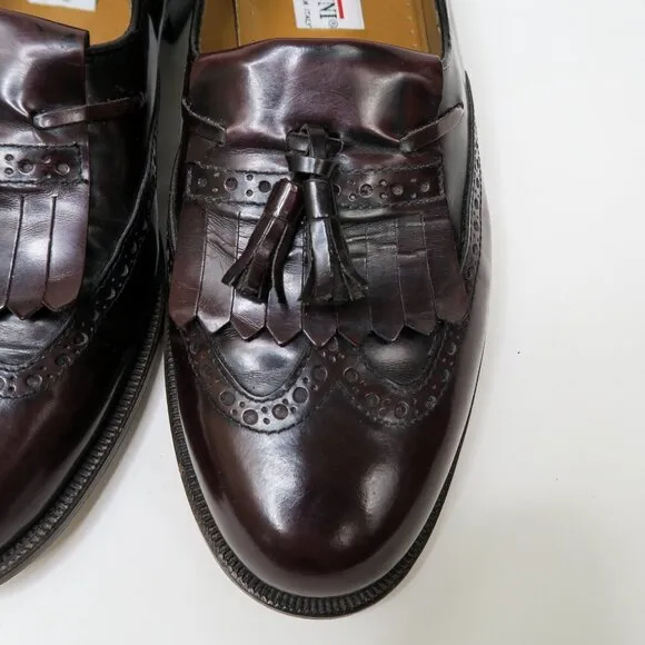 Vintage 90s Mario Bruni Burgundy Leather Tassel Loafer