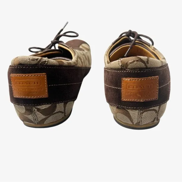 Vintage Coach Signature Jacquard Canvas Suede Sneakers Mens 8D Henley P718 Italy